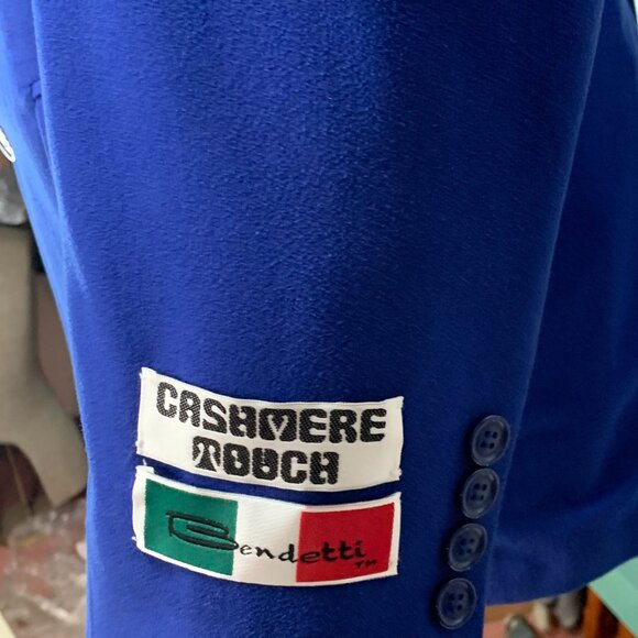 BENDETTI ITALIAN BLAZER - CASHMERE RAYON / POLYESTER ROYAL BLUE 4B - 42R 44R - Picture 7 of 12